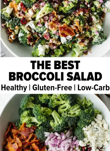 Fresh broccoli salad with colorful veggies and dressing