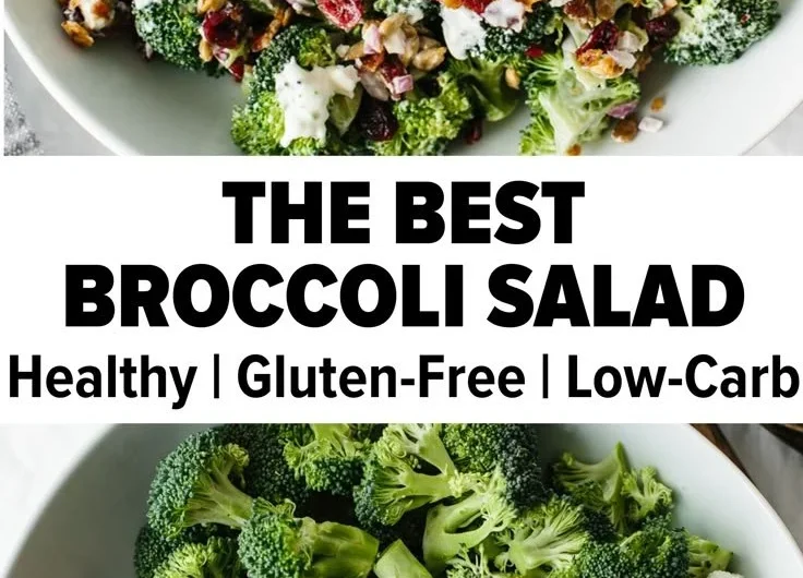 Fresh broccoli salad with colorful veggies and dressing