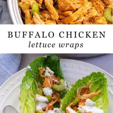 Buffalo Chicken Lettuce Wraps served with fresh ingredients and spicy sauce