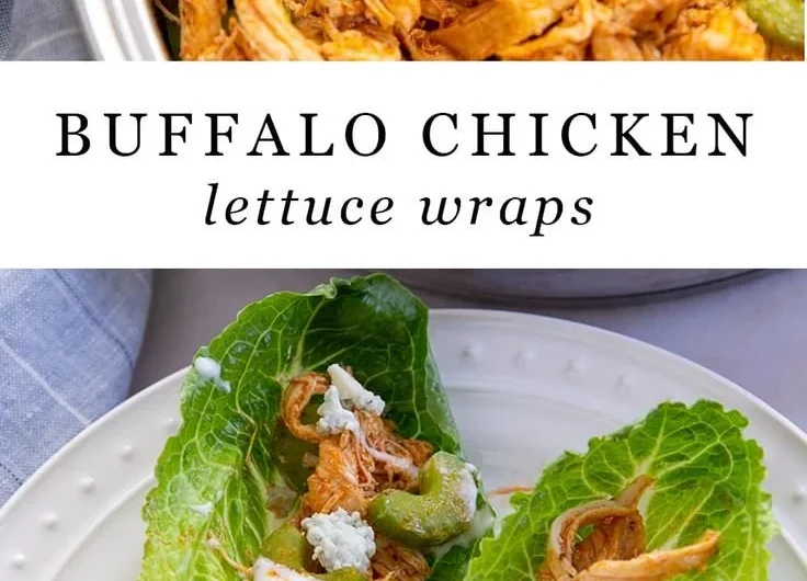 Buffalo Chicken Lettuce Wraps served with fresh ingredients and spicy sauce
