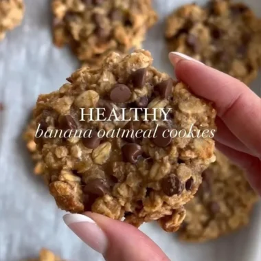 Chocolate chip banana oatmeal cookies fresh out of the oven