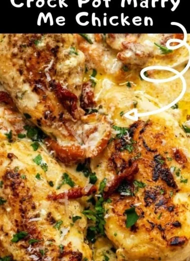 Crock Pot Marry Me Chicken dish served with creamy sauce and herbs