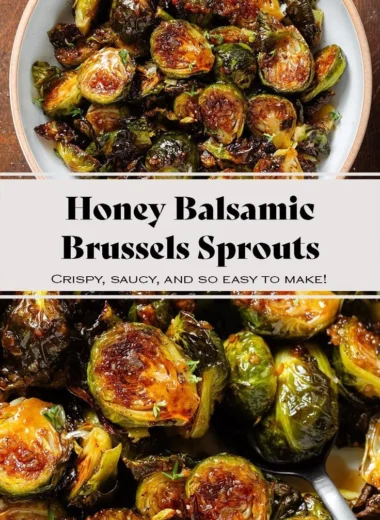 Honey Balsamic Brussels Sprouts cooked to perfection with a sweet glaze