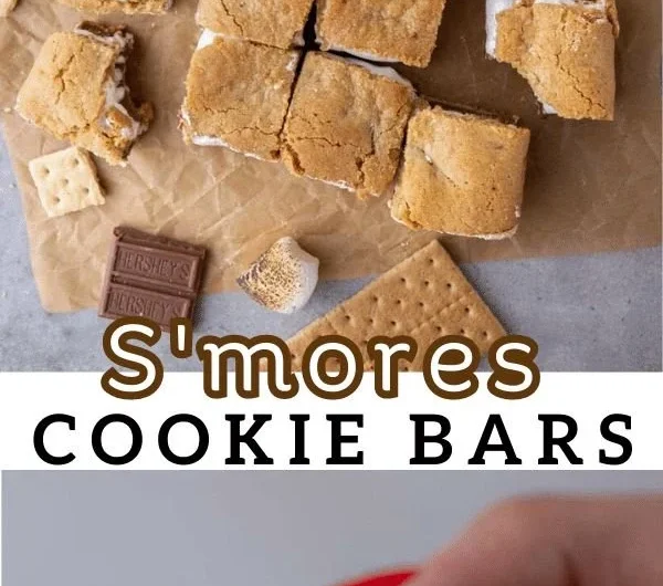 Delicious s'mores cookie bars with marshmallows and chocolate