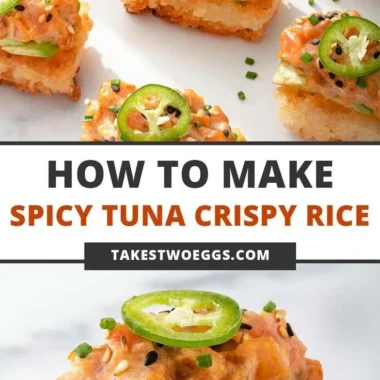 Spicy Tuna Crispy Rice Appetizer served on a plate