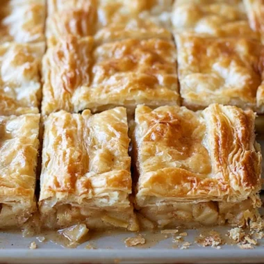 Delicious homemade Apple Slab Pie with golden crust and apple filling