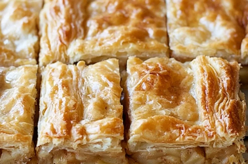 Delicious homemade Apple Slab Pie with golden crust and apple filling