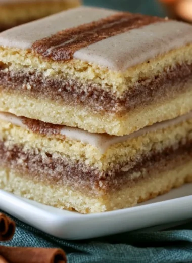Homemade Brown Sugar Cinnamon Pop Tart Bars on a plate