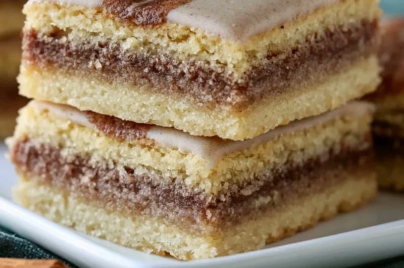 Homemade Brown Sugar Cinnamon Pop Tart Bars on a plate
