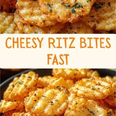 Cheesy Garlic Ritz Bits Snacks on a wooden platter