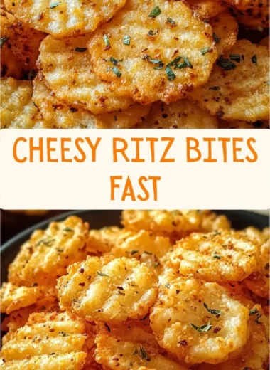 Cheesy Garlic Ritz Bits Snacks on a wooden platter