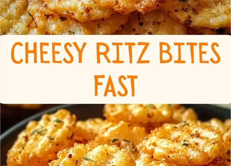 Cheesy Garlic Ritz Bits Snacks on a wooden platter