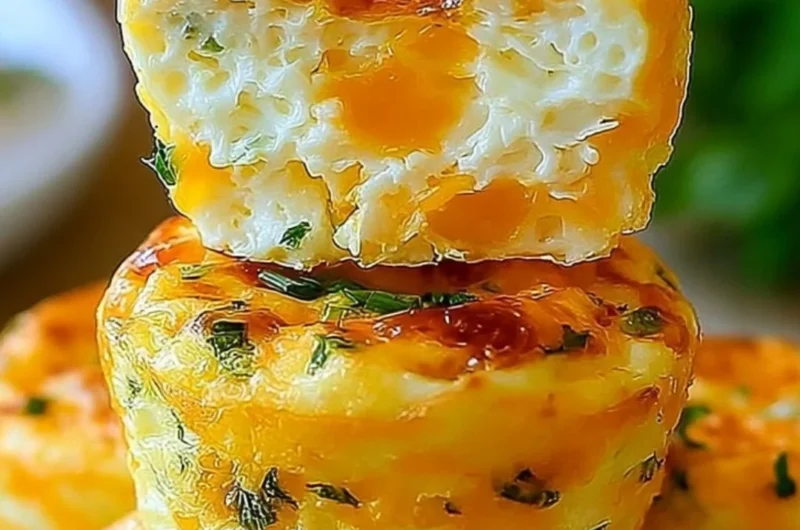 Cozy cottage cheese egg bites in a serving dish, garnished with herbs.