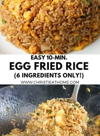 Delicious 10-minute fried rice served in a bowl