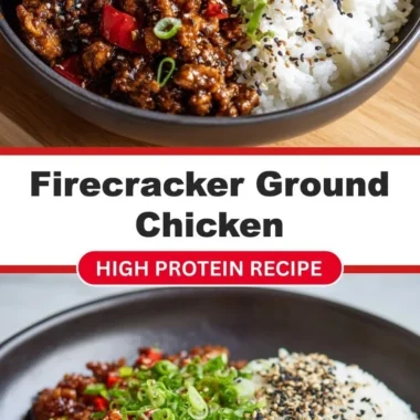 Spicy Firecracker Ground Chicken served with colorful vegetables