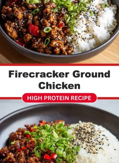 Spicy Firecracker Ground Chicken served with colorful vegetables