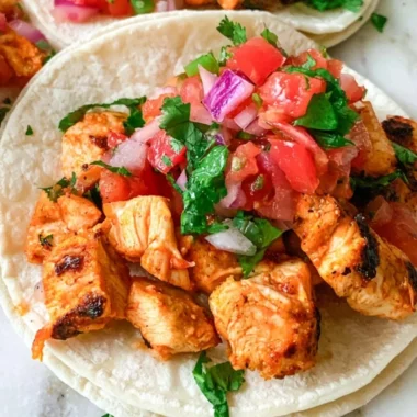 Delicious grilled chicken street tacos served with fresh toppings