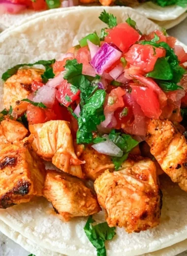 Delicious grilled chicken street tacos served with fresh toppings