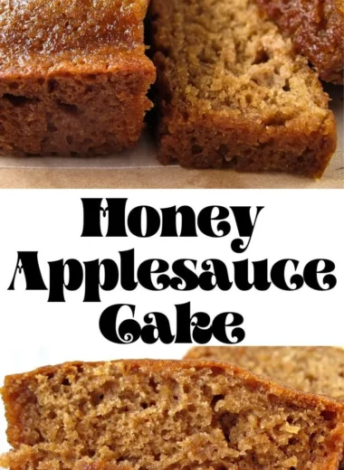 Delicious Honey Applesauce Cake served on a wooden table