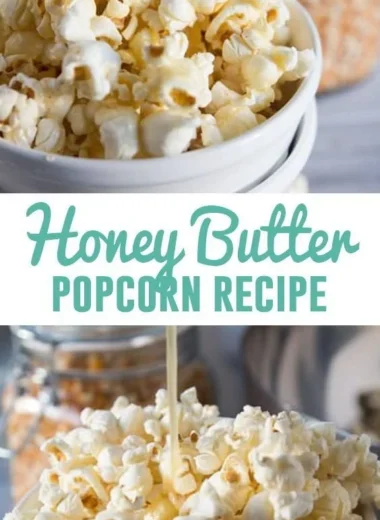 Delicious honey butter popcorn in a bowl, ready to be enjoyed.