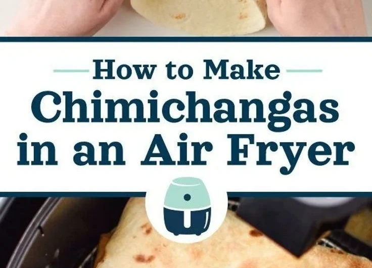 Crispy air fryer chimichangas with toppings on a plate