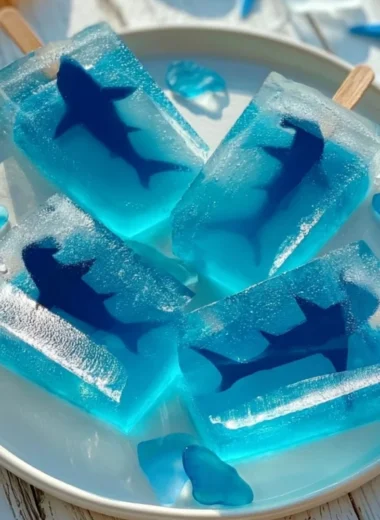 Colorful and fun Jiggly Shark Pops, perfect for parties and summer treats.