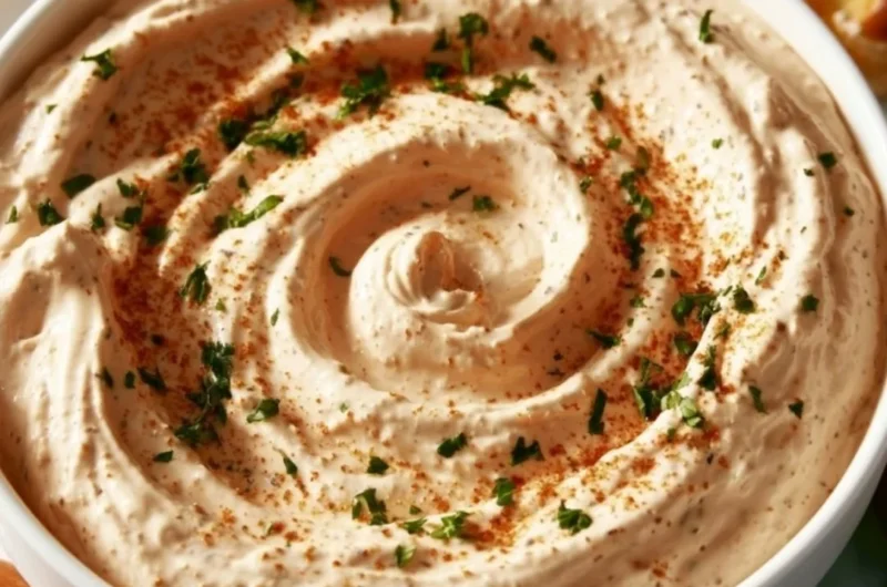 Delicious OMG Pretzel Dip served with warm soft pretzels