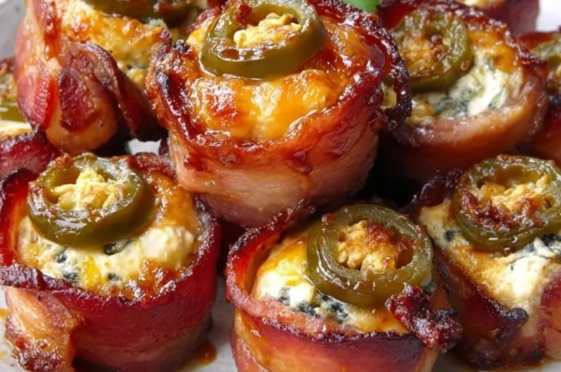 Delicious Pig Shots with sausage, cheese, and jalapeños on a grill.