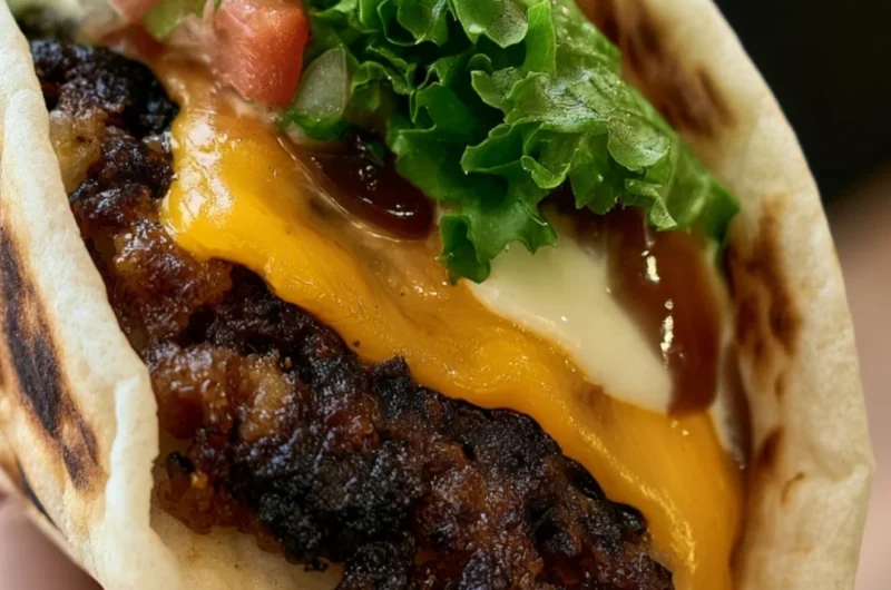 Delicious Smash Burger Tacos served with fresh toppings