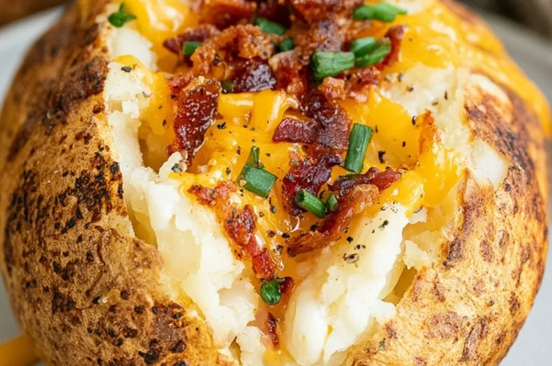 Delicious smoked baked potatoes on a pellet grill, perfect for BBQ enthusiasts.