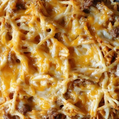 Delicious Taco Hashbrown Casserole cooked in a slow cooker