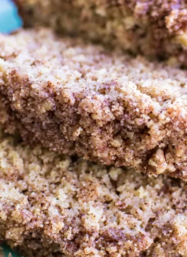 Coffee Cake Banana Bread served on a plate with coffee