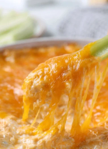 Cozy Buffalo Chicken Dip served with tortilla chips