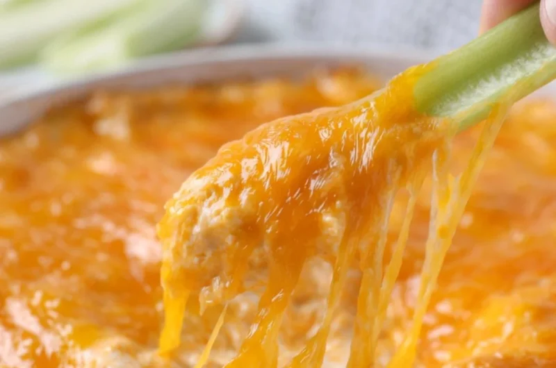Cozy Buffalo Chicken Dip served with tortilla chips