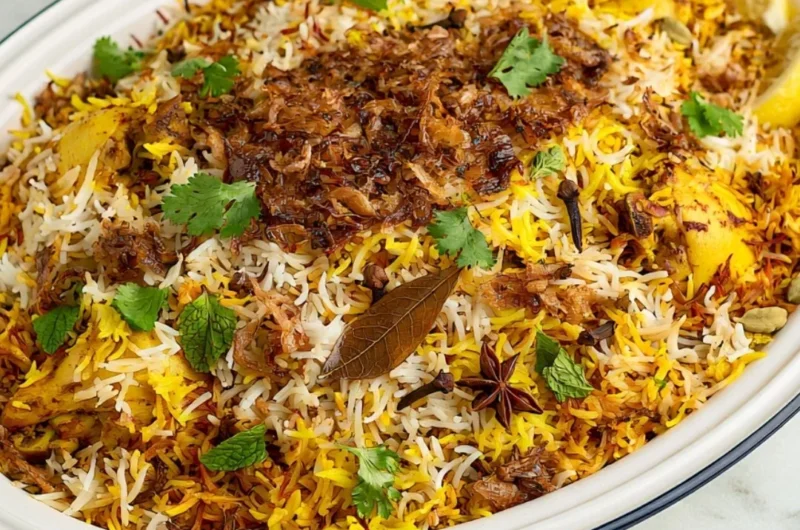 Cozy Chicken Biryani dish served with aromatic spices and tender chicken.