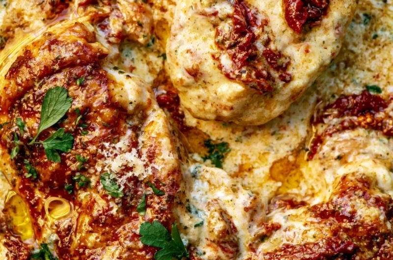 Delicious Crock Pot Marry Me Chicken served with creamy sauce and fresh herbs.