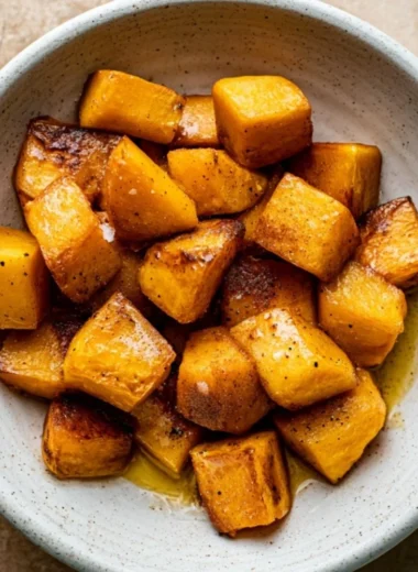Cozy honey roasted butternut squash dish served in a bowl