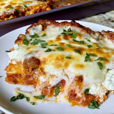 Cozy sheet pan lasagna baked to perfection, perfect for family meals.