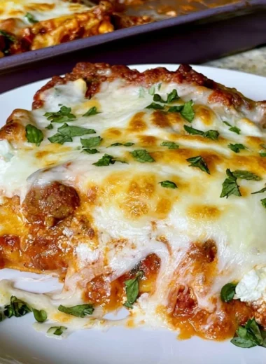 Cozy sheet pan lasagna baked to perfection, perfect for family meals.