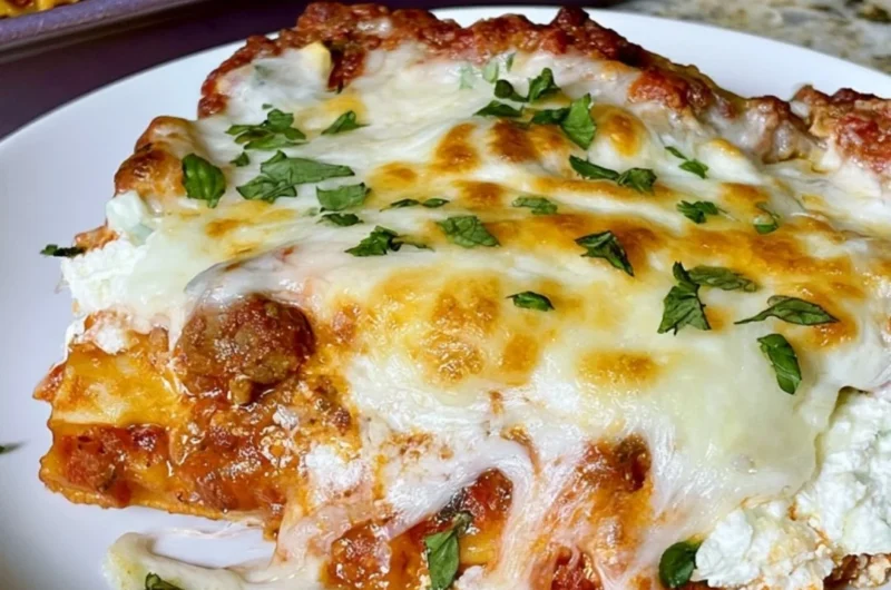 Cozy sheet pan lasagna baked to perfection, perfect for family meals.