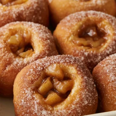 Cozy apple pie donuts adorned with autumn spices and flavors