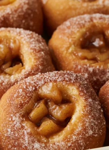 Cozy apple pie donuts adorned with autumn spices and flavors