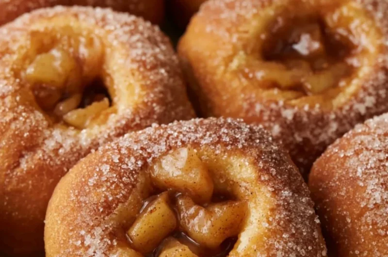 Cozy apple pie donuts adorned with autumn spices and flavors