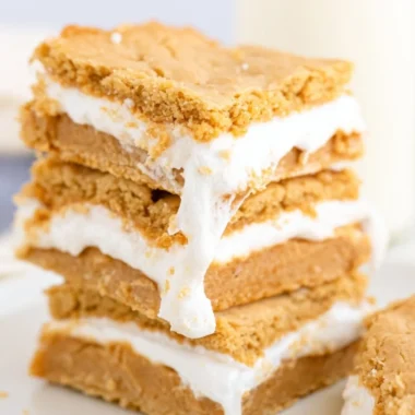 Deliciously decadent Fluffernutter Bars with peanut butter and marshmallow fluff