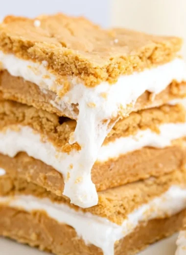Deliciously decadent Fluffernutter Bars with peanut butter and marshmallow fluff