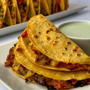 Delicious healthy breakfast tacos filled with fresh ingredients