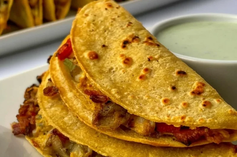 Delicious healthy breakfast tacos filled with fresh ingredients